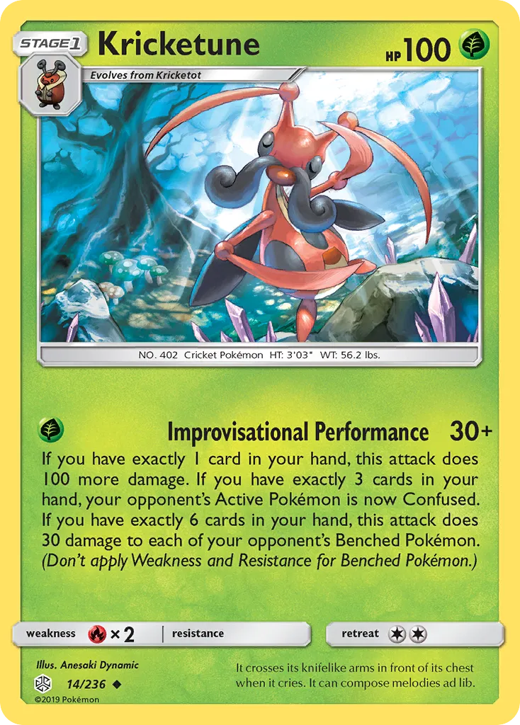 2019 Cosmic Eclipse Kricketune Uncommon #014/236 Uncommon card image