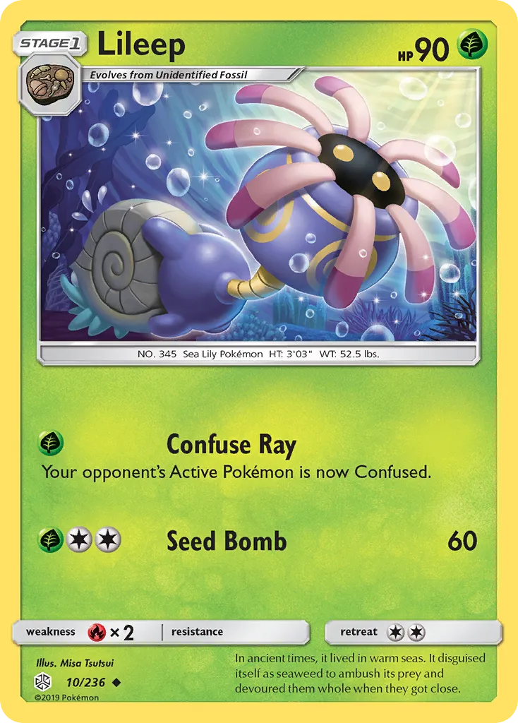 2019 Cosmic Eclipse Lileep Uncommon #010/236 Uncommon card image