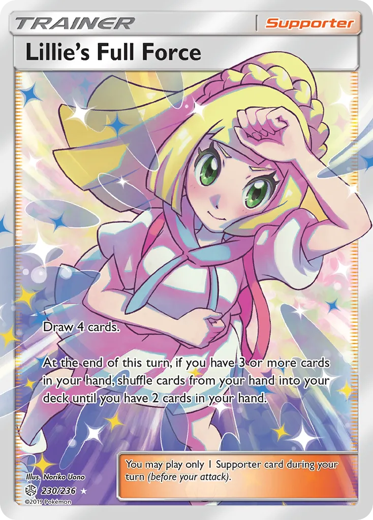 2019 Cosmic Eclipse Lillie's Full Force #230/236 Rare Ultra card image