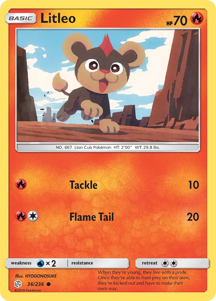 2019 Cosmic Eclipse Litleo Common #036/236 Common card image