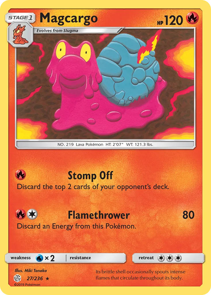 2019 Cosmic Eclipse Magcargo Rare #027/236 Rare card image
