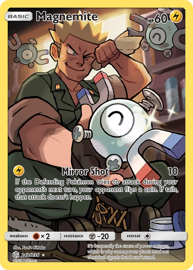 2019 Cosmic Eclipse Magnemite #242/236 Rare Secret card image