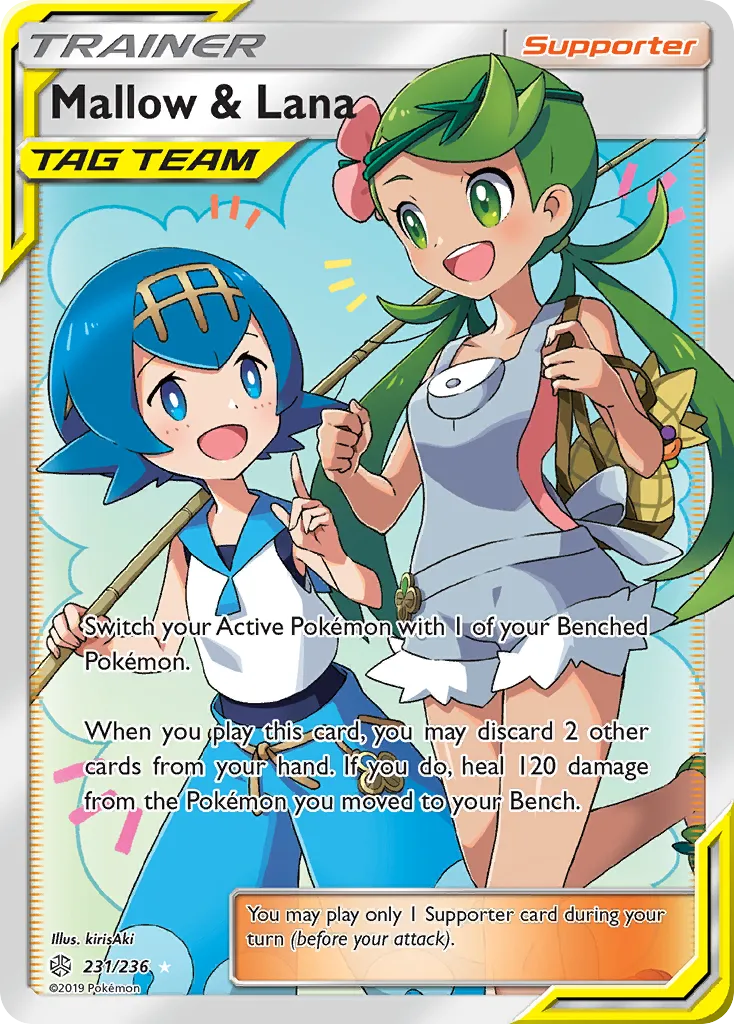 2019 Cosmic Eclipse Mallow & Lana #231/236 Rare Ultra card image