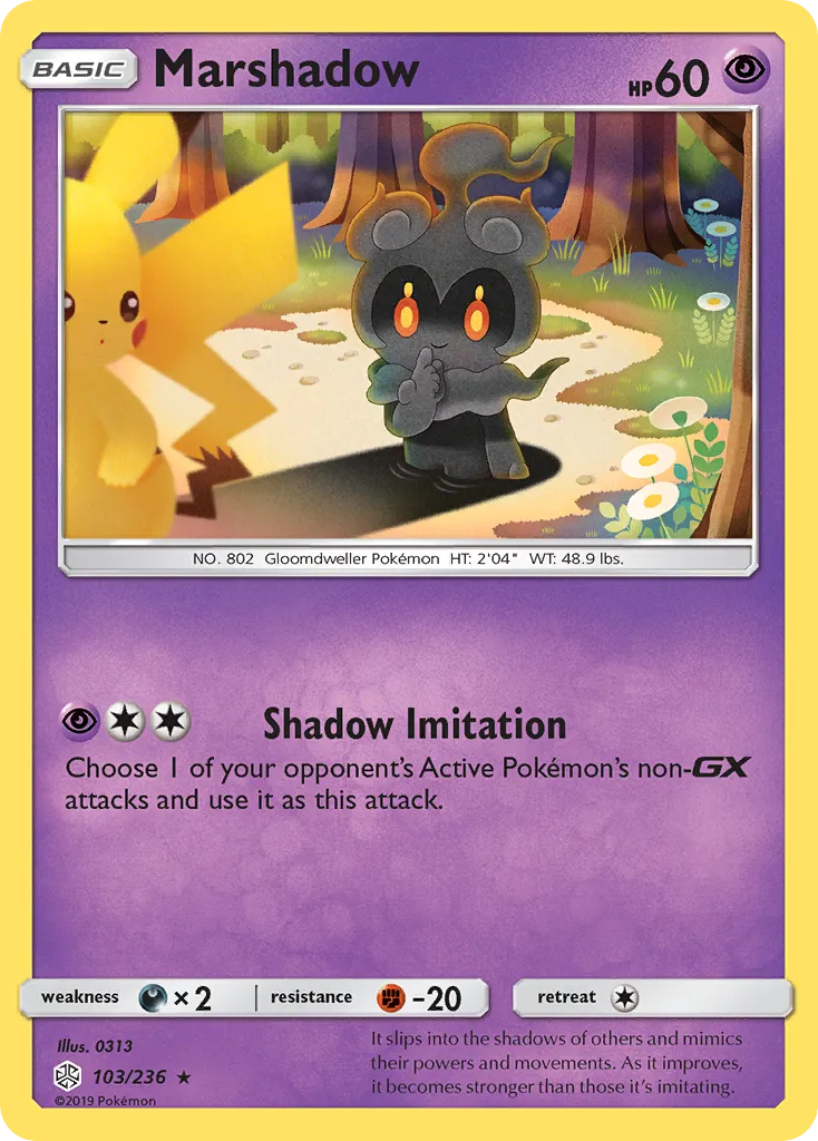 2019 Cosmic Eclipse Marshadow Rare #103/236 Rare card image