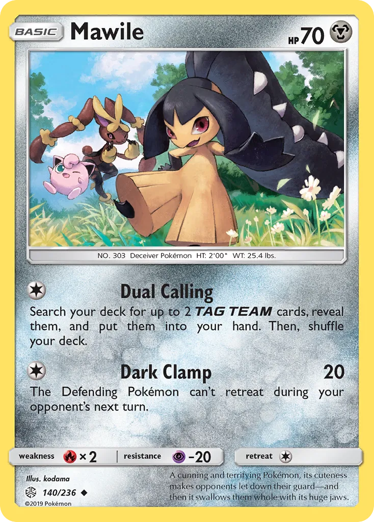 2019 Cosmic Eclipse Mawile Uncommon #140/236 Uncommon card image