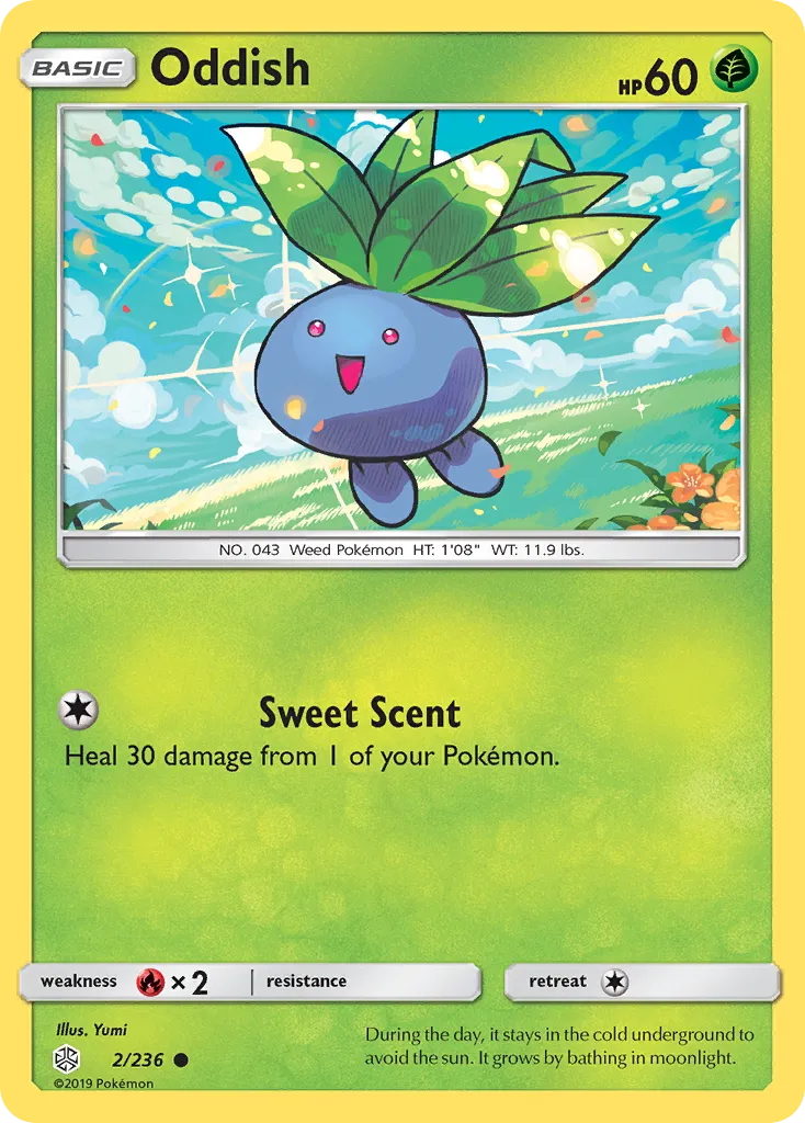 2019 Cosmic Eclipse Oddish Common #002/236 Common card image