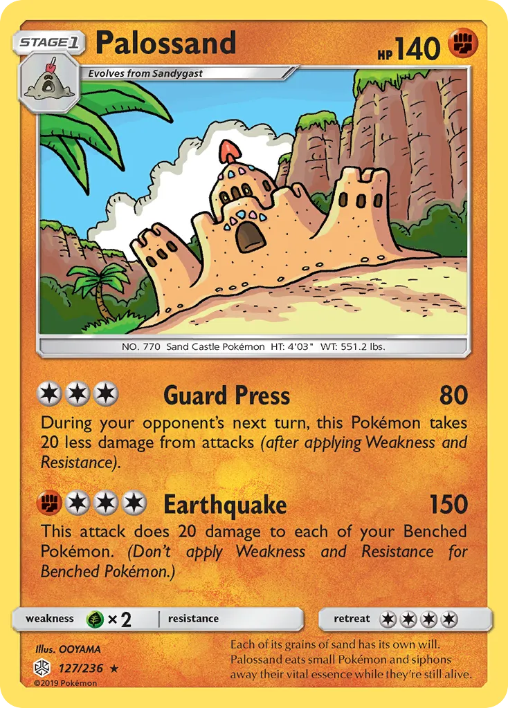 2019 Cosmic Eclipse Palossand Rare #127/236 Rare card image