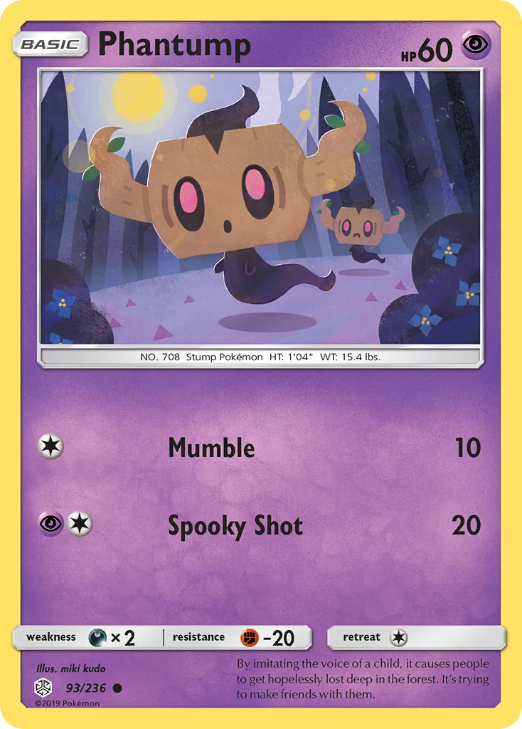 2019 Cosmic Eclipse Phantump Common #093/236 Common card image