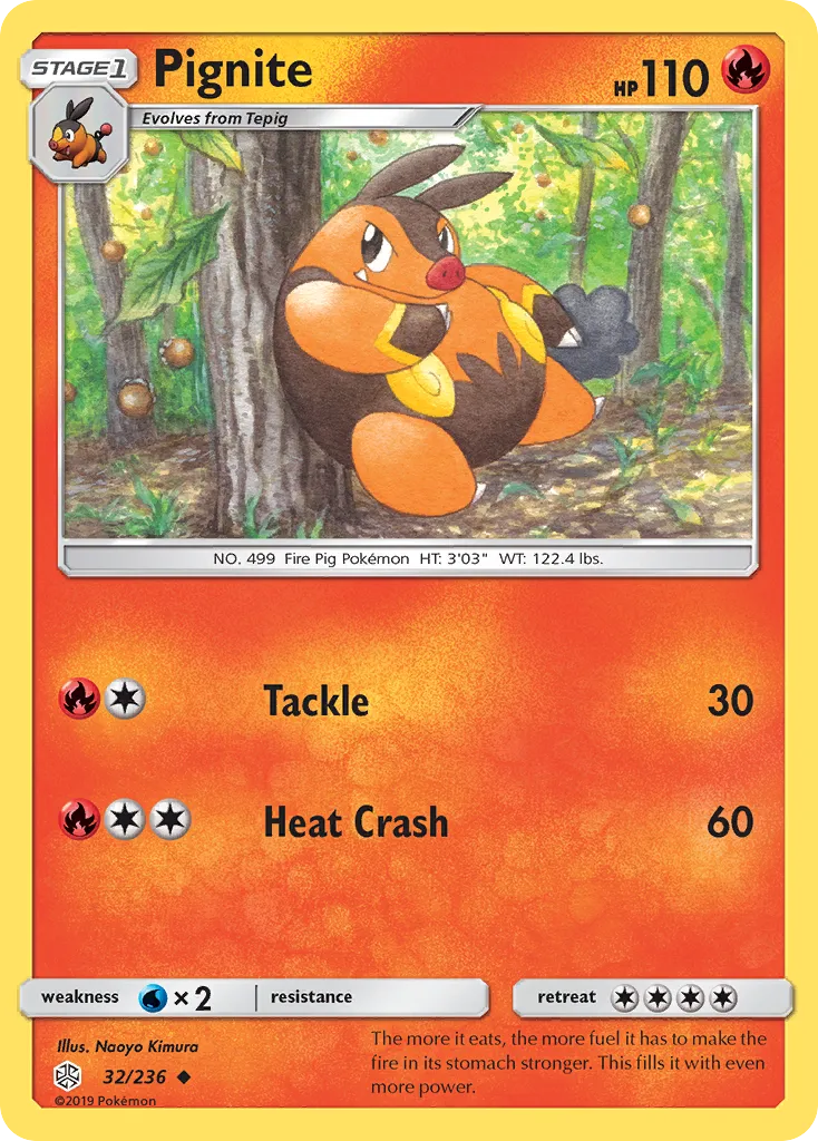 2019 Cosmic Eclipse Pignite Uncommon #032/236 Uncommon card image