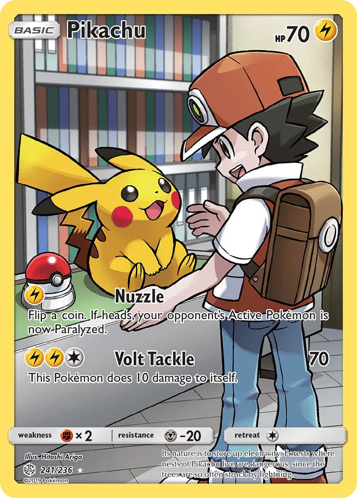 2019 Cosmic Eclipse Pikachu #241/236 Rare Secret card image