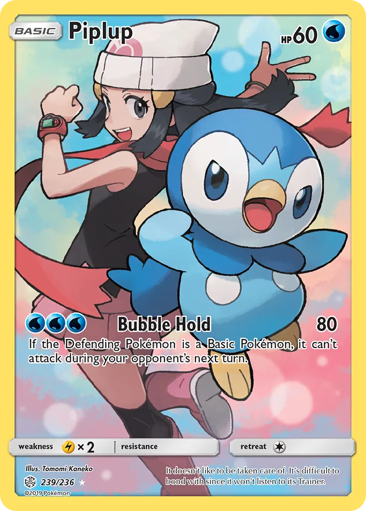 2019 Cosmic Eclipse Piplup #239/236 Rare Secret card image