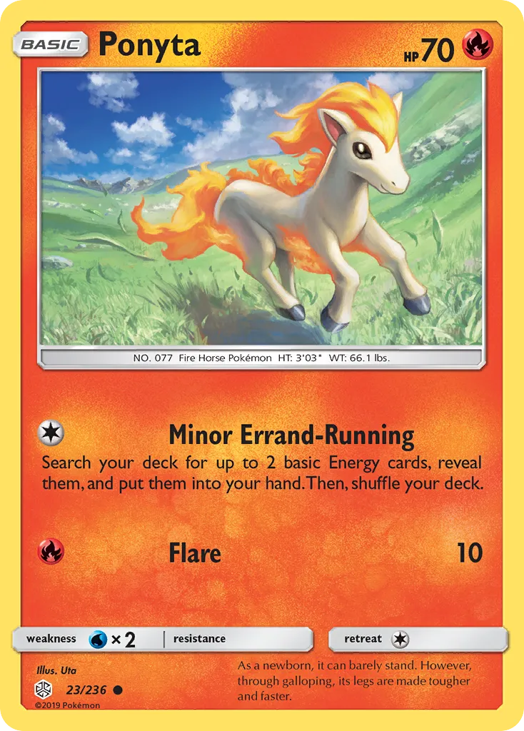2019 Cosmic Eclipse Ponyta Common #023/236 Common card image