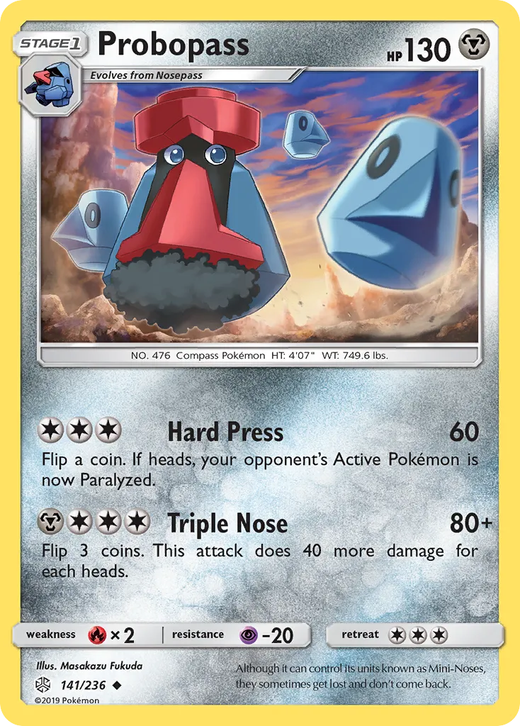 2019 Cosmic Eclipse Probopass Uncommon #141/236 Uncommon card image