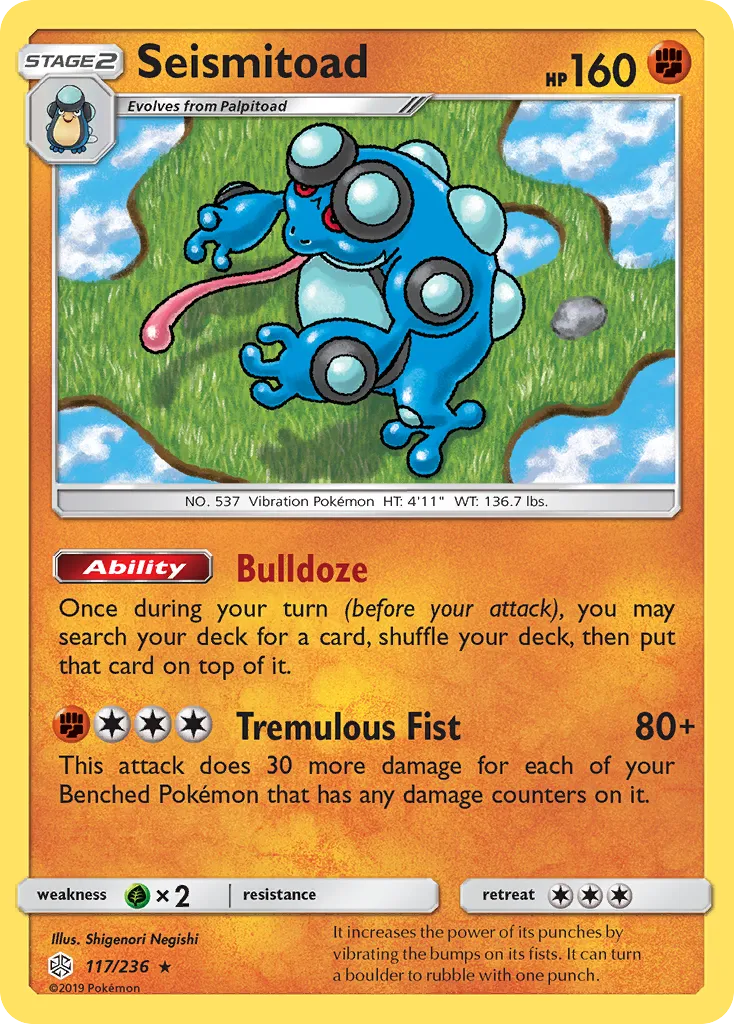 2019 Cosmic Eclipse Seismitoad Rare #117/236 Rare card image