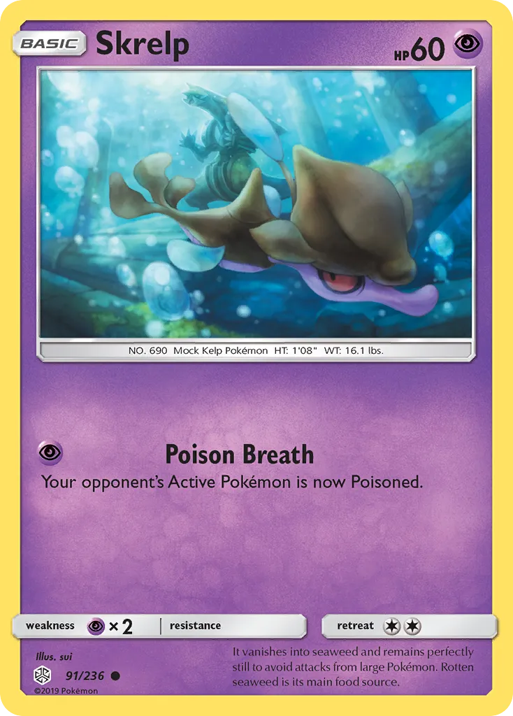 2019 Cosmic Eclipse Skrelp Common #091/236 Common card image
