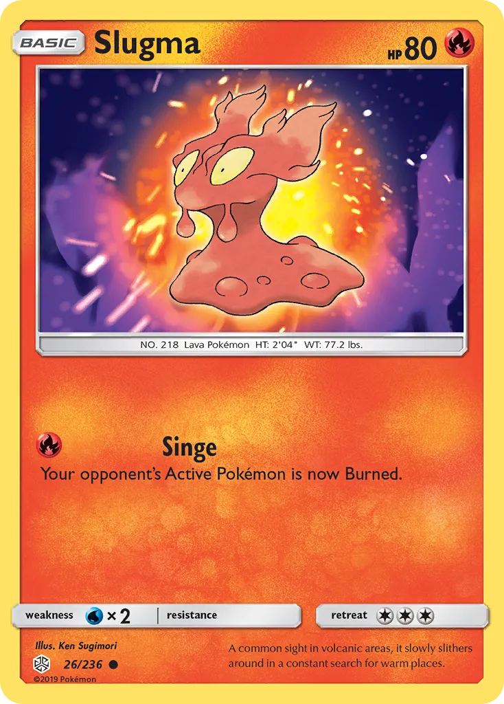 2019 Cosmic Eclipse Slugma Common #026/236 Common card image