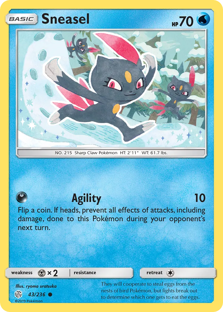 2019 Cosmic Eclipse Sneasel Common #043/236 Common card image