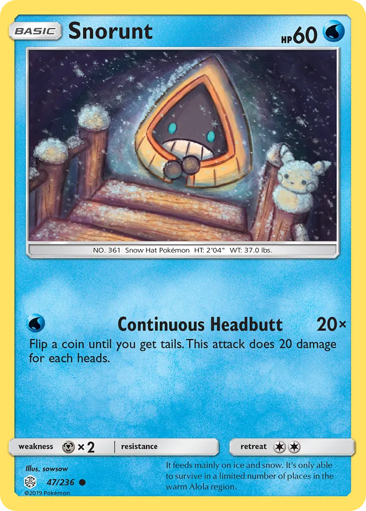 2019 Cosmic Eclipse Snorunt Common #047/236 Common card image