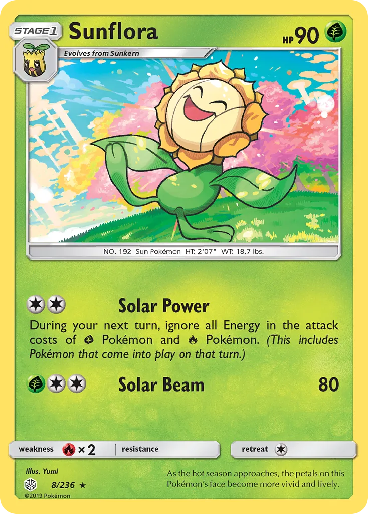 2019 Cosmic Eclipse Sunflora Rare #008/236 Rare card image