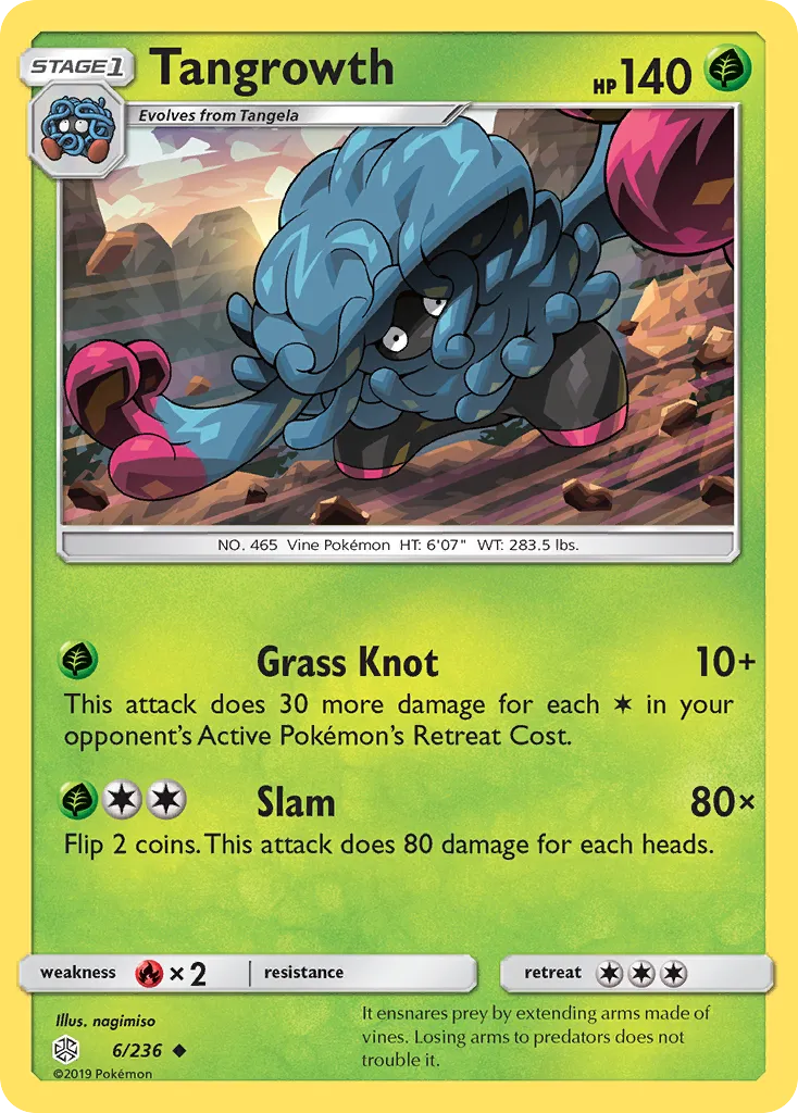 2019 Cosmic Eclipse Tangrowth Uncommon #006/236 Uncommon card image