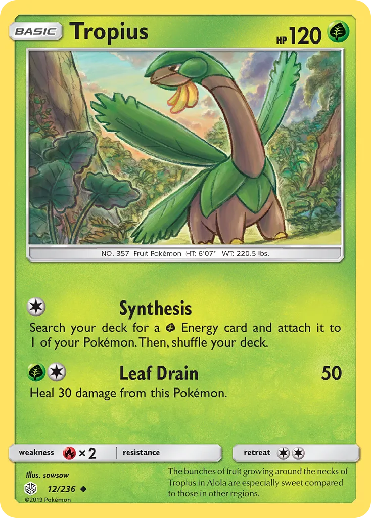 2019 Cosmic Eclipse Tropius Uncommon #012/236 Uncommon card image