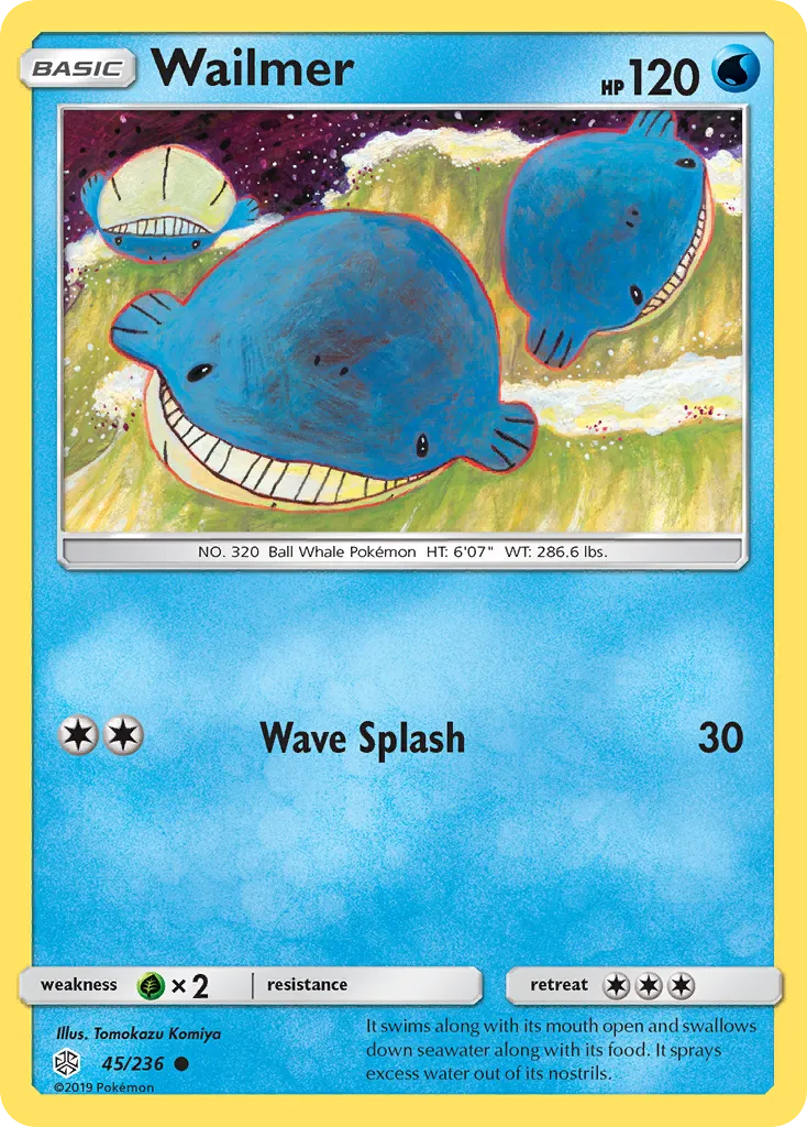 2019 Cosmic Eclipse Wailmer Common #045/236 Common card image