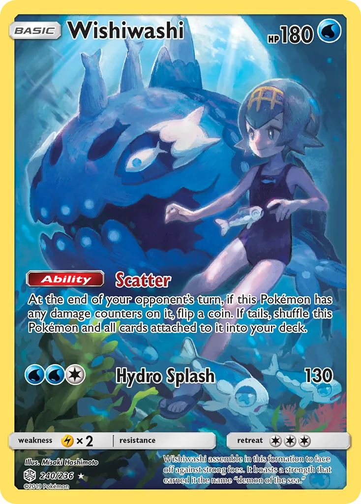 2019 Cosmic Eclipse Wishiwashi #240/236 Rare Secret card image