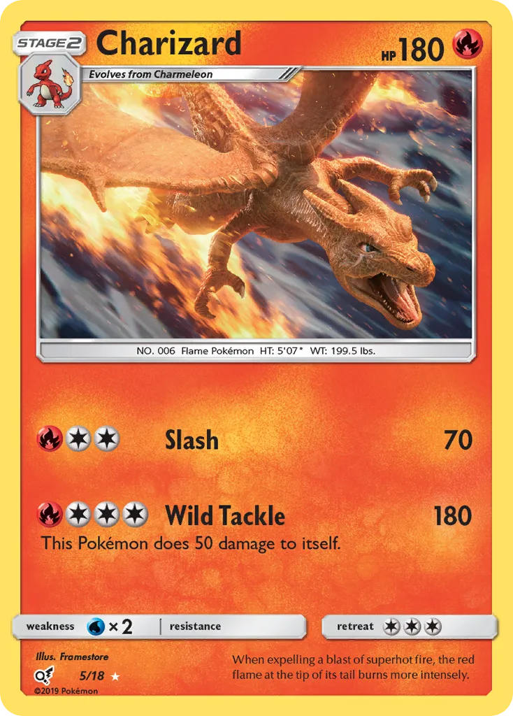 2019 Detective Pikachu Charizard #05/18 Rare Ultra card image
