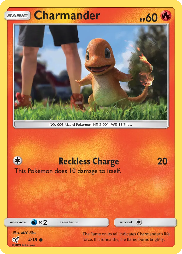 2019 Detective Pikachu Charmander Common #04/18 Common card image