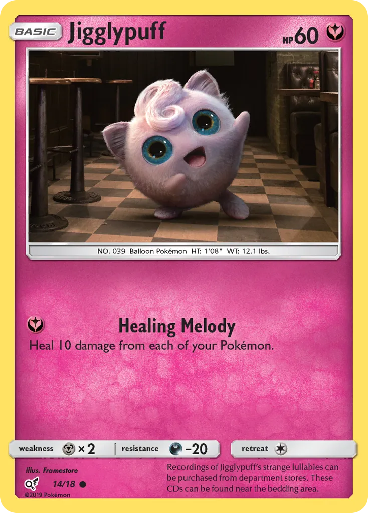 2019 Detective Pikachu Jigglypuff Common #14/18 Common card image