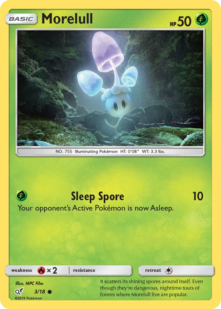 2019 Detective Pikachu Morelull Common #03/18 Common card image