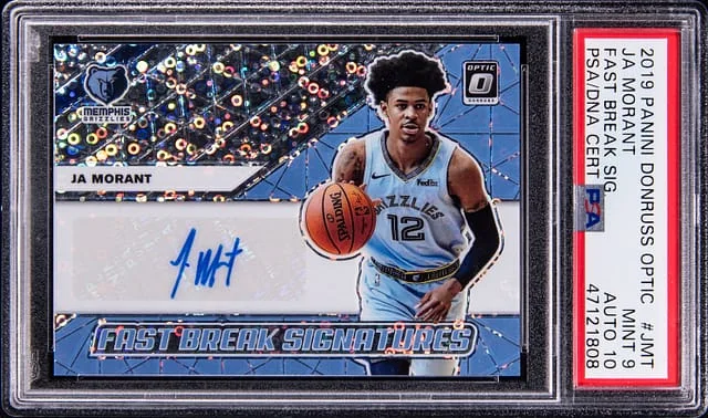 2019 Donruss Optic Ja Morant Fast Break Signatures #JMT card image