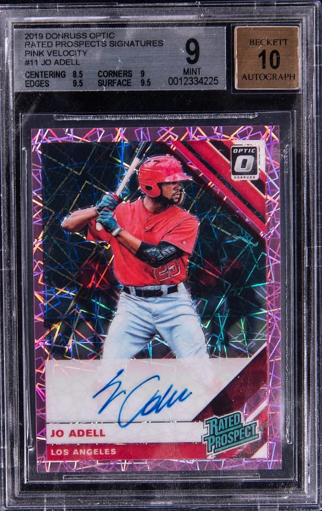2019 Donruss Optic Jo Adell Rated Prospects Signatures Pink Velocity #RPS-JA card image