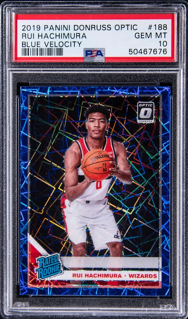 2019 Donruss Optic Rui Hachimura Blue Velocity #188 card image