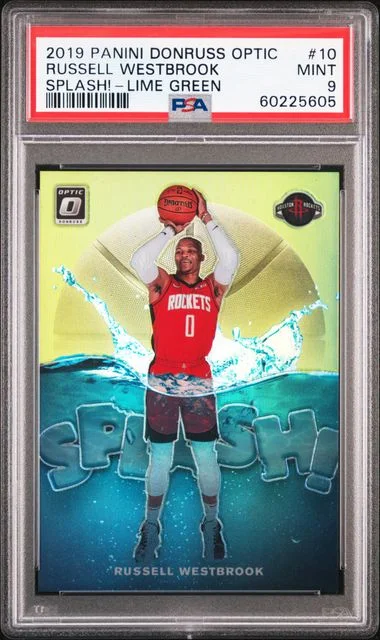 2019 Donruss Optic Russell Westbrook Splash! Lime Green #10 card image