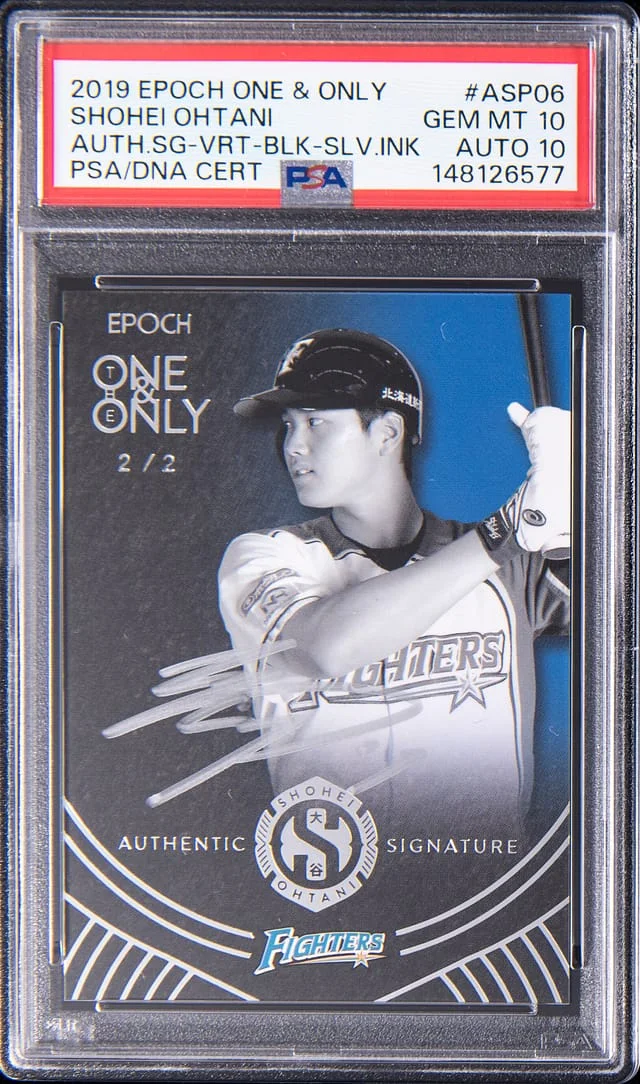 2019 Epoch The One & Only Authentic Signature Vertical Black Silver Ink Shohei Ohtani #ASP-06 card image