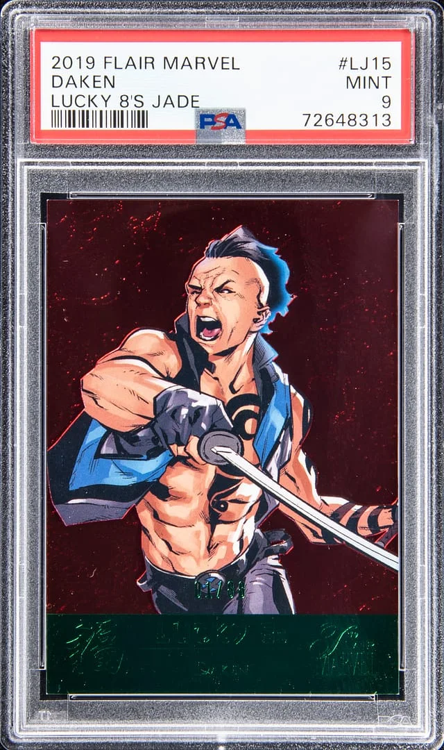 2019 Flair Daken Marvel Lucky 8's Jade #LJ-15 card image