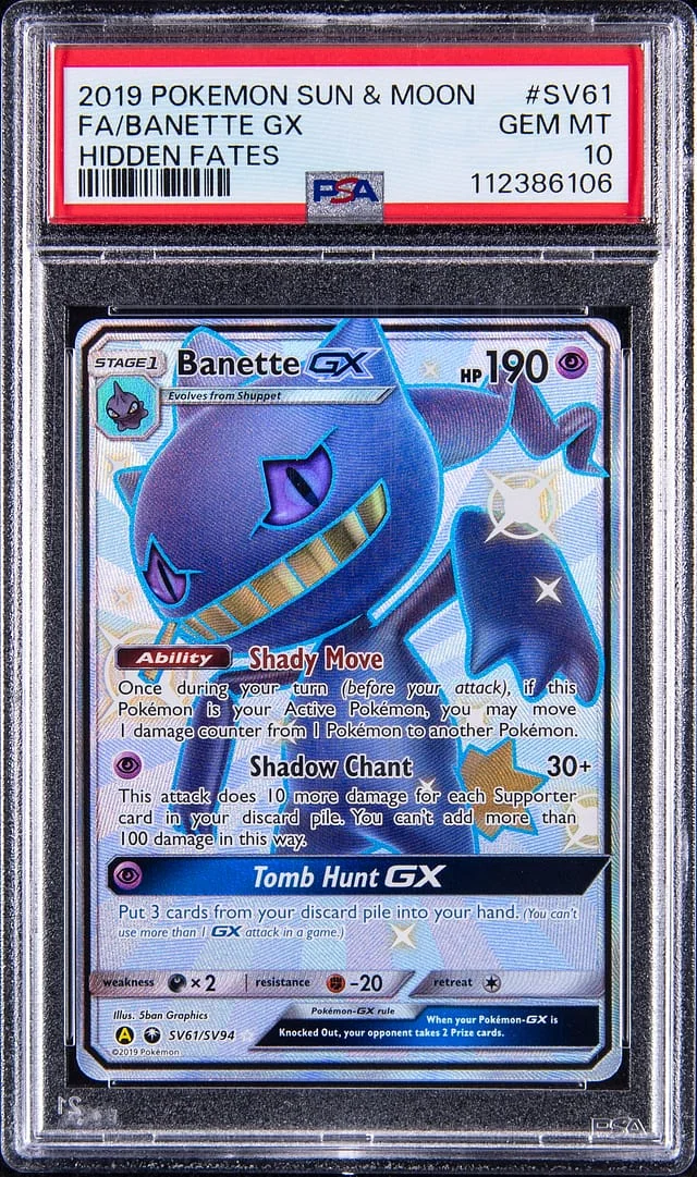 2019 Hidden Fates Banette GX #SV61 Unlisted card image