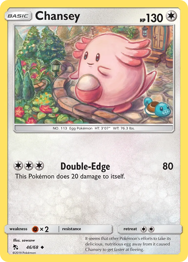 2019 Hidden Fates Chansey Uncommon #46/68 Uncommon card image