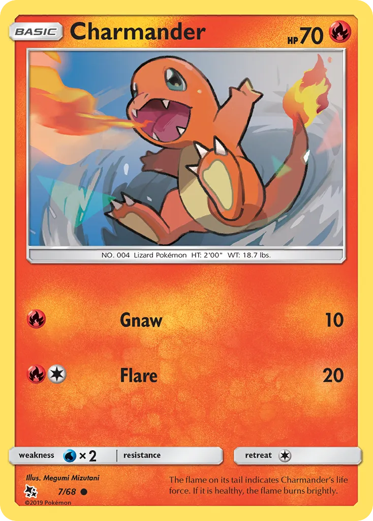 2019 Hidden Fates Charmander Common #07/68 Common card image