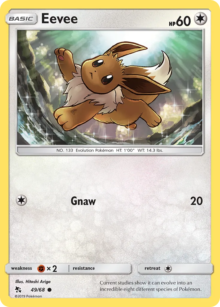 2019 Hidden Fates Eevee #49/68 Common card image
