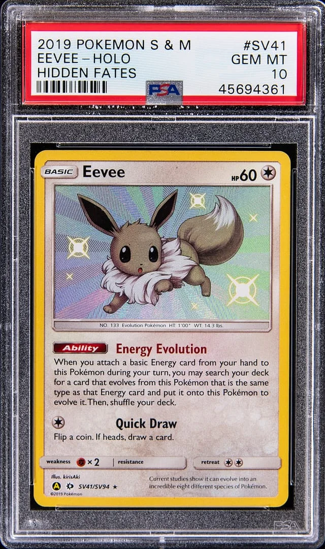 2019 Hidden Fates Eevee #SV41 Unlisted card image