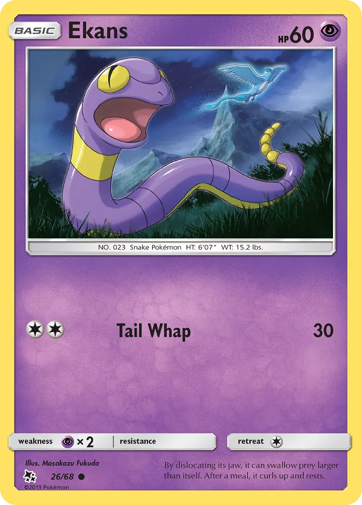 2019 Hidden Fates Ekans #26/68 Common card image