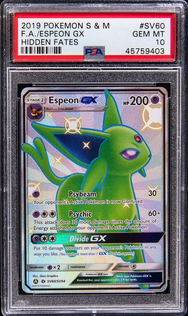 2019 Hidden Fates Espeon GX #SV60 Unlisted card image