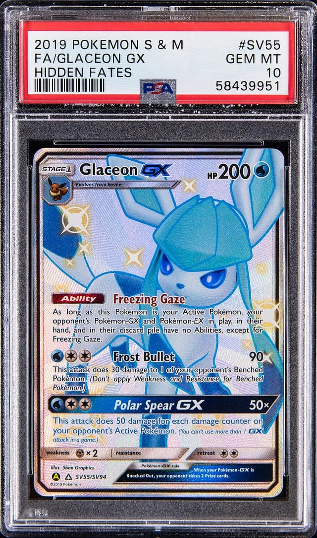 2019 Hidden Fates Glaceon GX #SV55 Unlisted card image