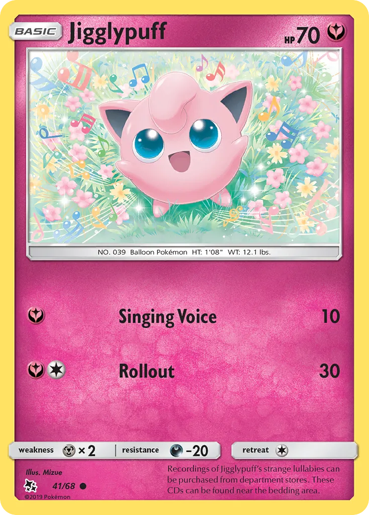 2019 Hidden Fates Jigglypuff Common #41/68 Common card image