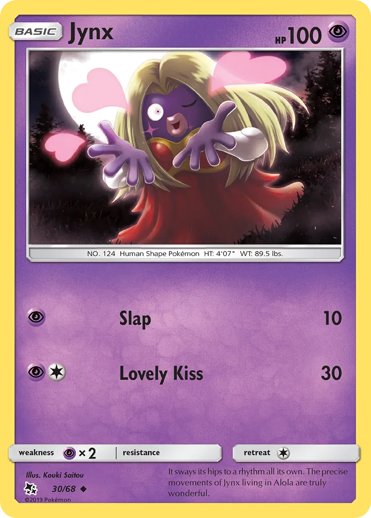 2019 Hidden Fates Jynx Uncommon #30/68 Uncommon card image