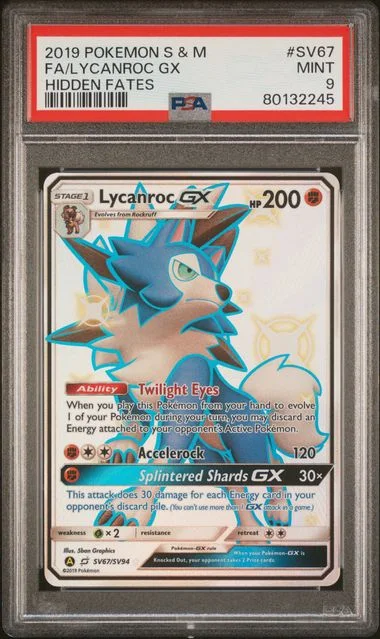 2019 Hidden Fates Lycanroc GX #SV67 Unlisted card image