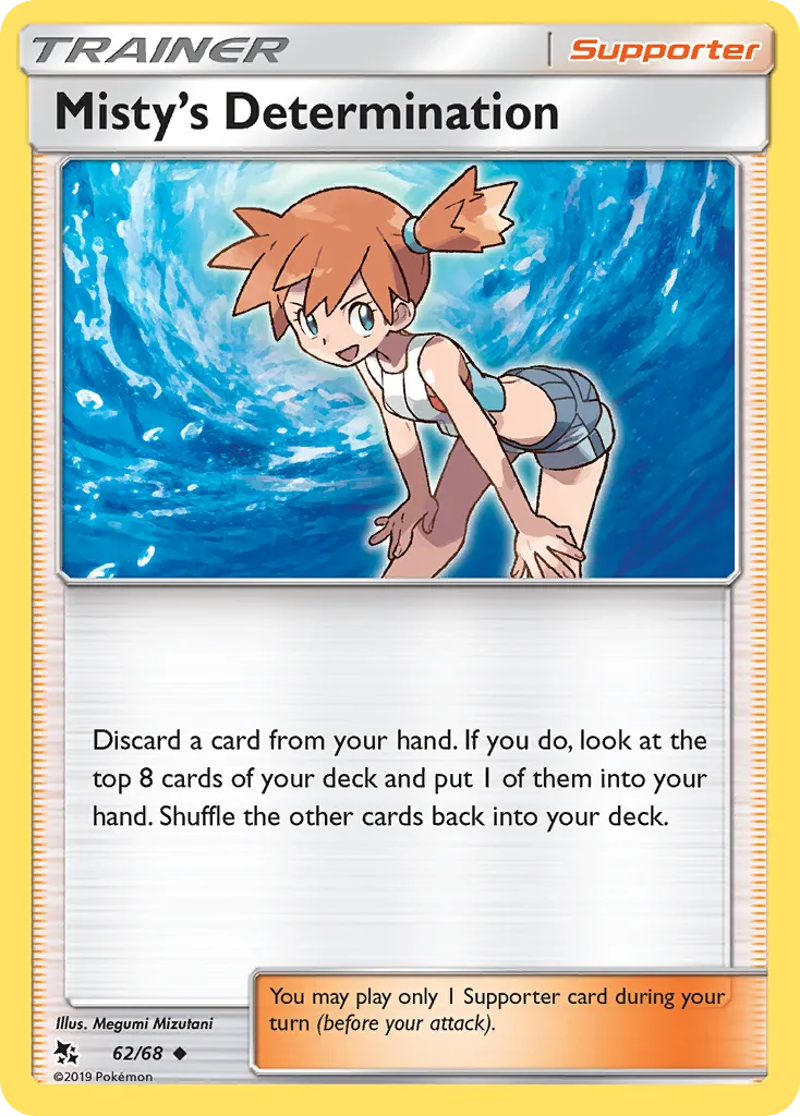 2019 Hidden Fates Misty's Determination Uncommon #62/68 Uncommon card image