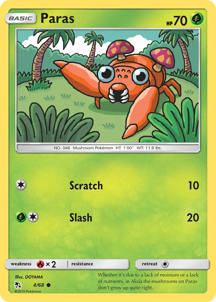 2019 Hidden Fates Paras Common #04/68 Common card image
